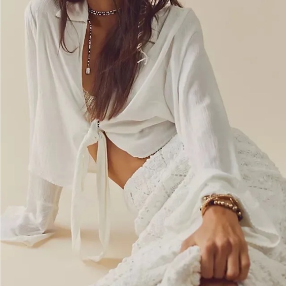 NEW Free People Tavi Set Crochet Maxi Skirt & Top Size Small Z393-19 - Picture 3 of 3